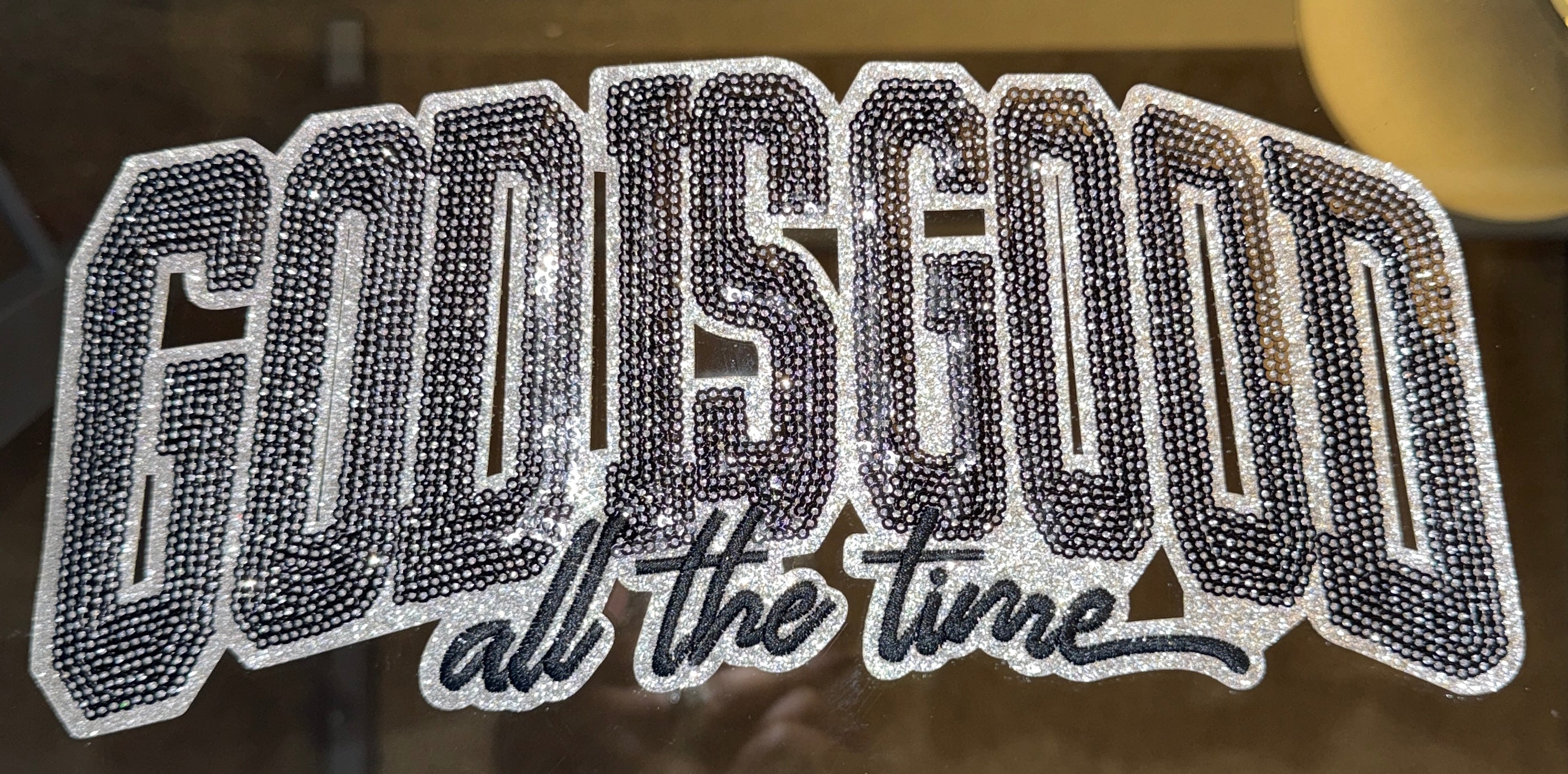 Sequin God Is Good Patch