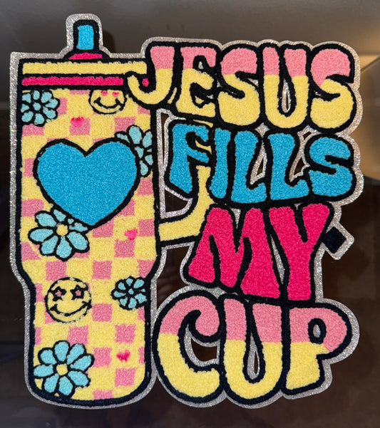 Colorful Jesus Fills My Cup Patch